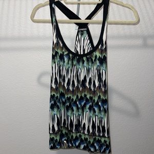Express blue/green beautiful patterned tank/ blouse